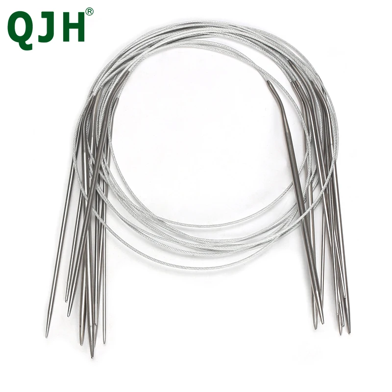 Free Shipping 11Pcs/lot 43/65/80CM Length Stainless Steel Circular Knitting  Needles Size 6-16 - AliExpress