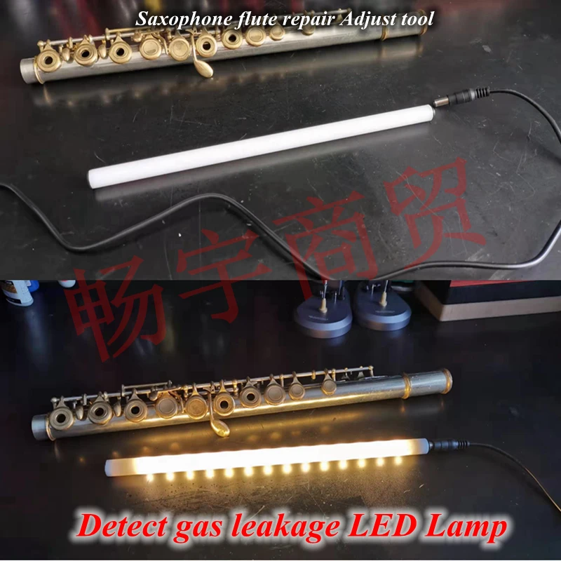 

Wind instrument Saxophone flute repair Adjust tool Check air tightness Detect gas leakage LED Lamp