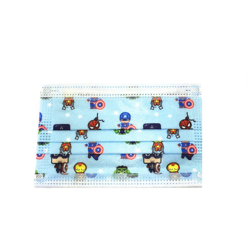 Face Mask Adult Children Cartoon Marvel Masks 50PCS/10PCS 3 Layer Protection