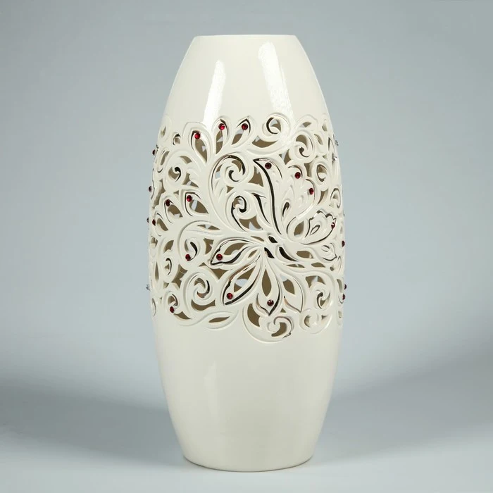 Floor vase &quotEuro&quot white cut 42 cm Home decor Decoration Vases Garden | Дом и сад