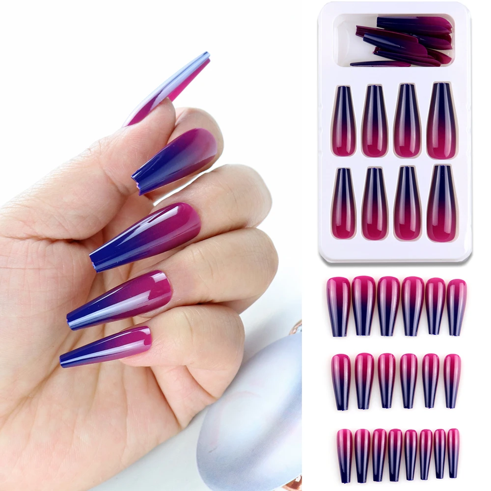 Fabulous Gradient Nail Art Designs 20PCS Red Black Ombre Nails Shinny Coffin Long Press on Ballerina False Nails|False Nails| - AliExpress fabulous-gradient-nail-art-designs-20pcs-red-black-ombre-nails-shinny-coffin-long-press-on-ballerina-false-nails-false-nails-aliexpress