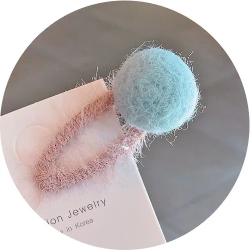 20 шт модные милые фетровые Pom защелкивающиеся зажимы однотонный шар заколки шпильки Принцесса аксессуары для волос для девушек аксессуары