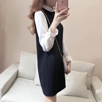 

Autumn Clothing Long-sleeved Dress Women's 2018 New Style Cover Belly Korean-style Large GIRL'S Favorite Loose-Fit