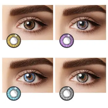 

1Pair Cosmetic Colored Contact Lenses Fashionable Beautiful Pupil Eye Colorful Contact Lenses Halloween Cosplay Lenses for Eyes