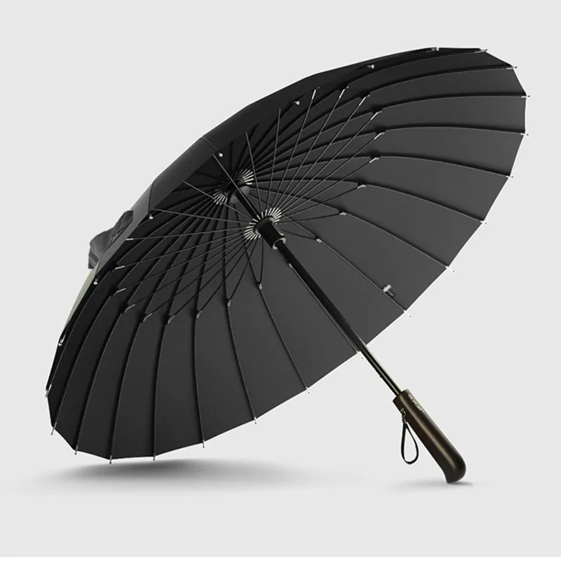 OLYCAT 24K черный и синий бизнес зонтик прямая деревянная ручка, сильный ветер сопротивление мужчин и женщин зонтик