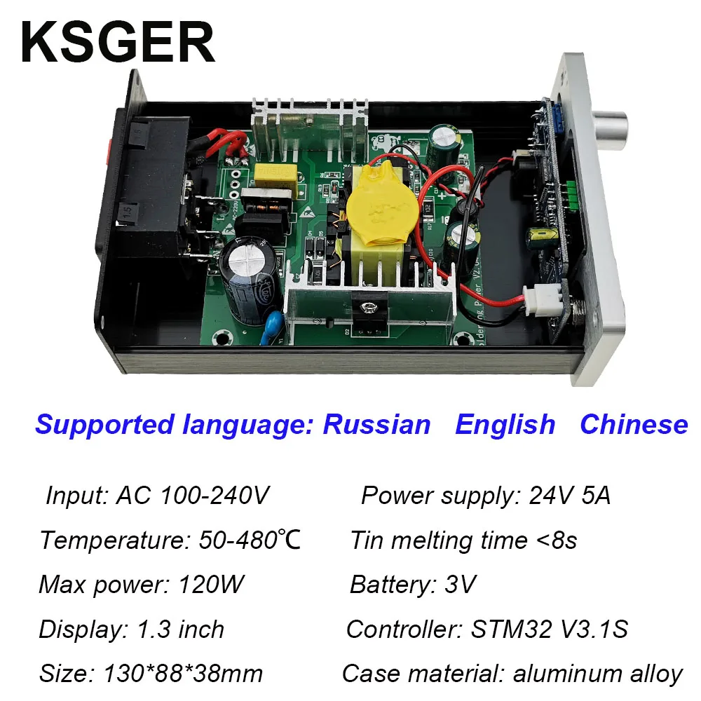 KSGER T12 паяльная станция STM32 V3.1S OLED DIY из алюминиевого сплава FX9501 ручка