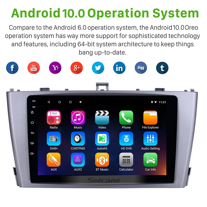 Seicane RAM 2GB GPS навигация 9 &quotAndroid 10 0 Автомобильный мультимедийный плеер для 2009 2013 Toyota