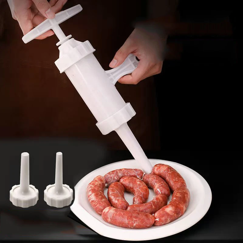 Manual Sausage Meat Fillers Machine for Stuffer Filler Hand Operated Machines Food Maker Funnel Nozzle Set |