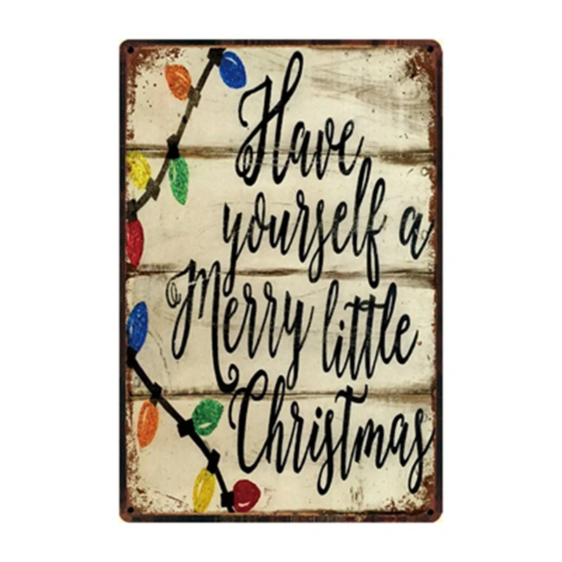 [Kelly66] Счастливого Рождества нового года металлический знак оловянный плакат табличка для домашнего декора настенная живопись 20*30 см размер Dy93 - Цвет: y-3155