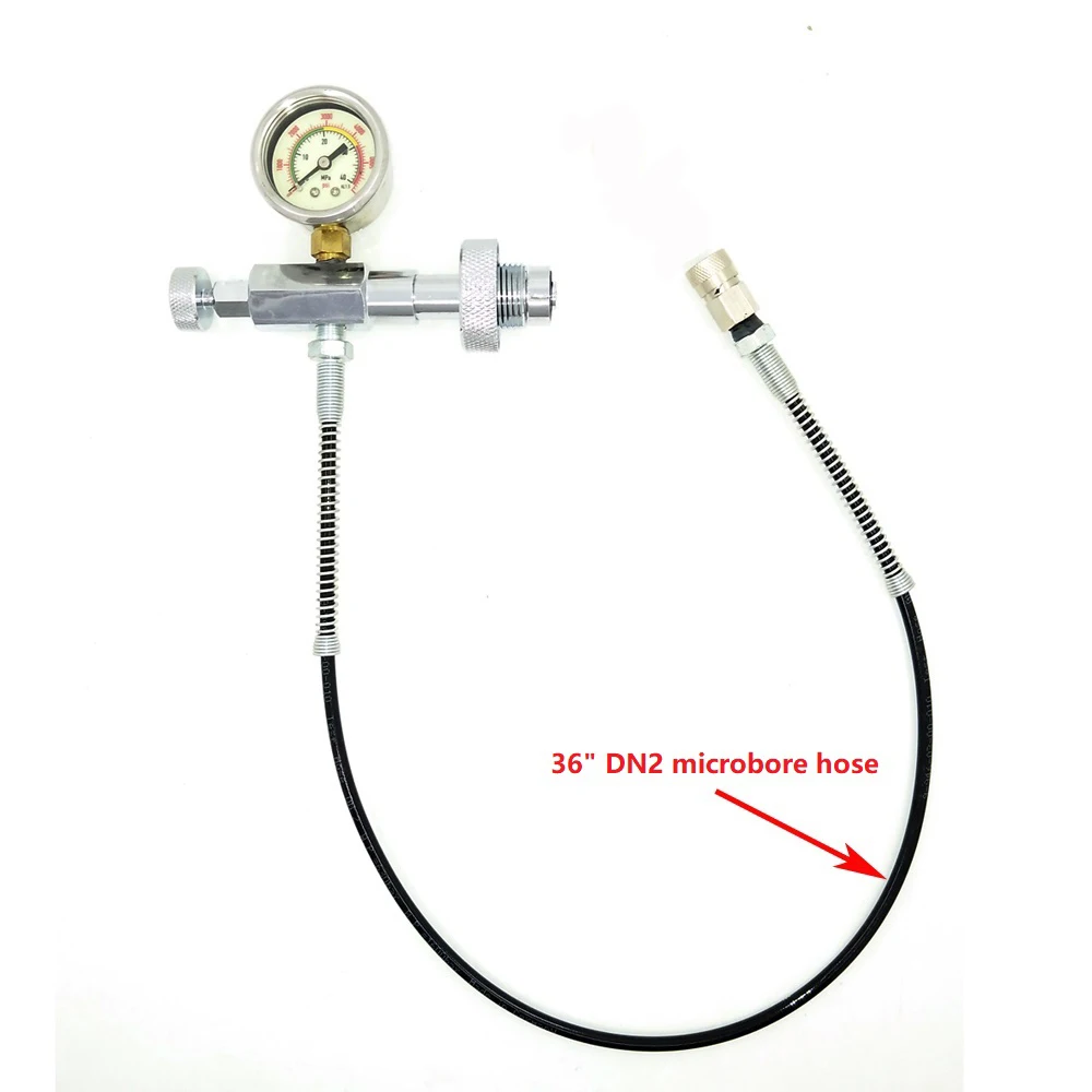 with 36 inch hose Пейнтбол PCP заполняющая станция 300 бар/4500psi Din наполнение зарядки адаптер с 2" /36" DN2 микроотверстие шланг - Цвет: with 36 inch hose