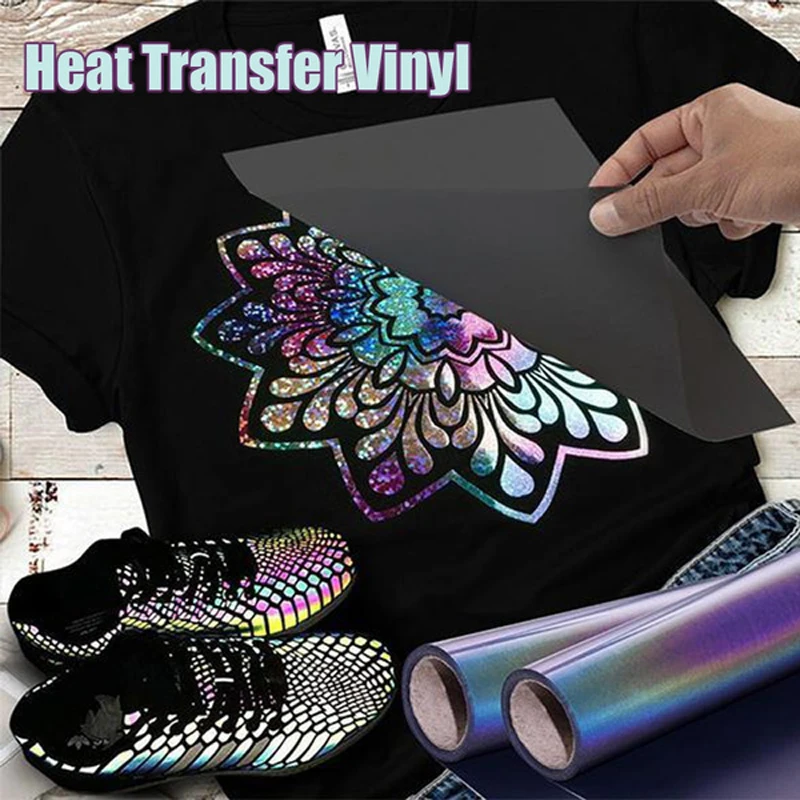 Custom Rainbow Reflective Heat Transfer Vinyl Logo, PU Iron on Htv  Reflectors for T-Shirt - China Vinyl Textil Multicolor, Rainbow Film