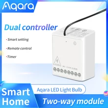 Aqara Mini Zwei-weg Control Modul Smart Switch Drahtlose Relais Controller 2 kanäle Arbeit Für xiaomi Mijia APP Hause kit