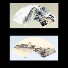 Cartão de papel chinês em forma de leque, cartão de papel grosso para caligrafia, aquarela, pintura meticulosa, cartões de papel de montagem com 10 folhas