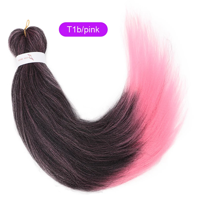 Элегантные Музы, 3 цвета, вязанные крючком волосы, 26 дюймов, легкие огромные косички, волосы, Омбре, косички, синтетические накладные волосы, низкотемпературное волокно - Цвет: T1b/розовый