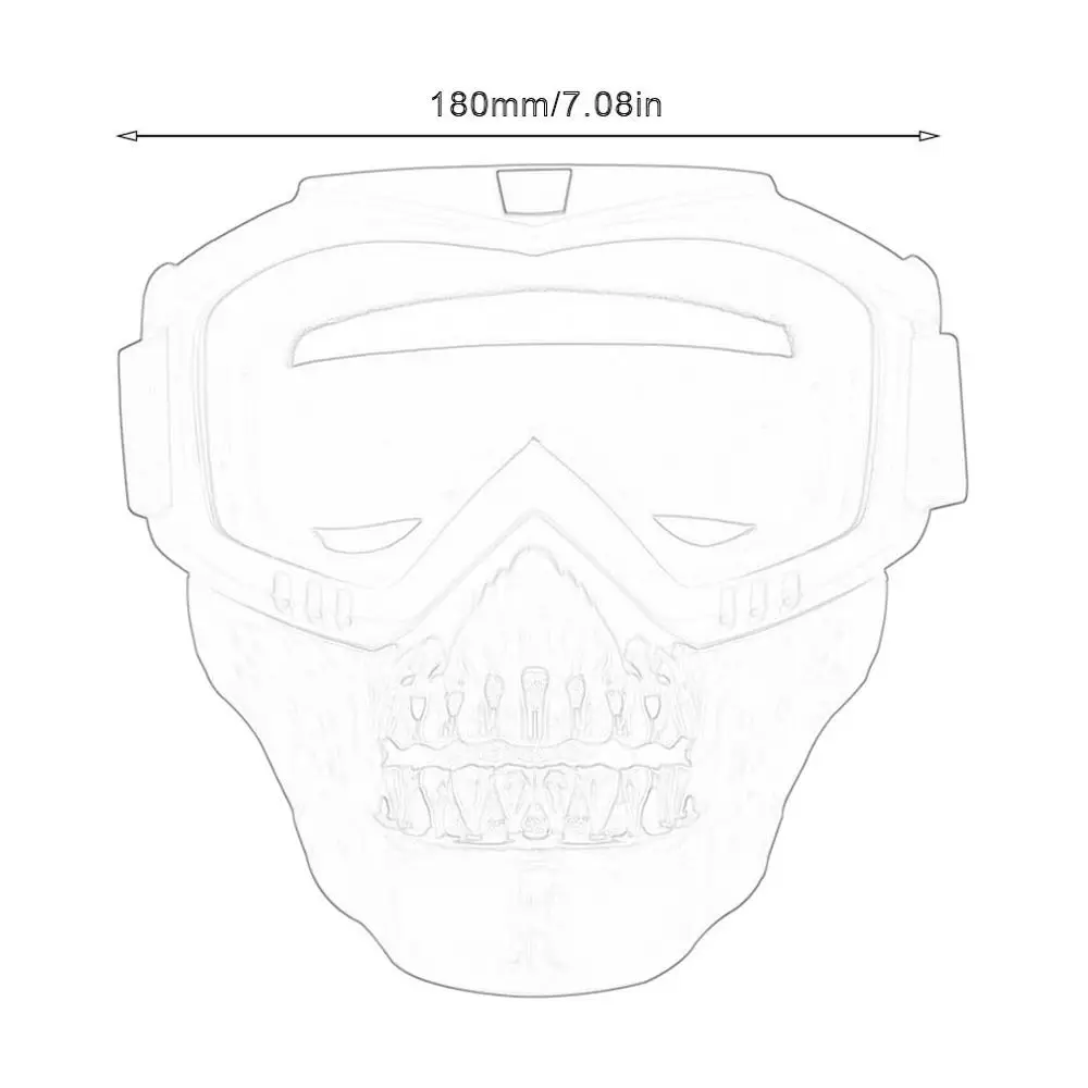 Модульная маска Съемные очки и рот фильтр идеально подходит для открытого лица полушлем для мотоцикла или винтажные шлемы
