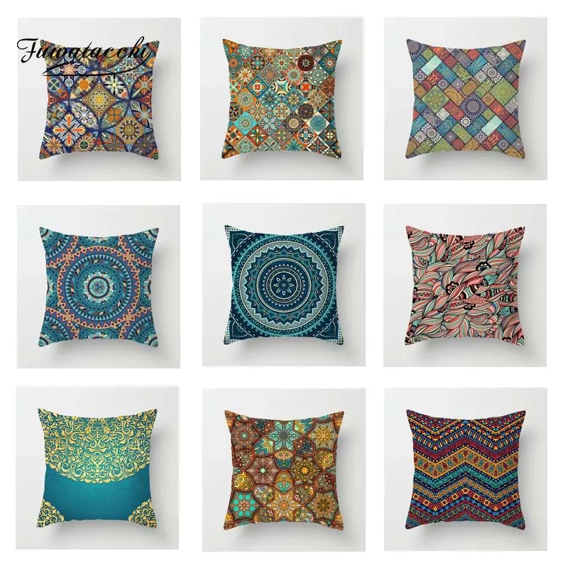

TTLIFE Simple Geometric Cushion Cover Mandala Soft Throw Pillow Cover for Sofa Vhair Pillow Case Decorative Pillowcase