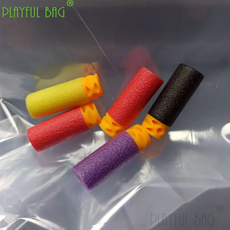 PLAYFUL BAG Outdoor toy soft bullet UZI hollow short bullet EVA bullet foam 3.8cm*1.3cm high weight accessories ID46 3