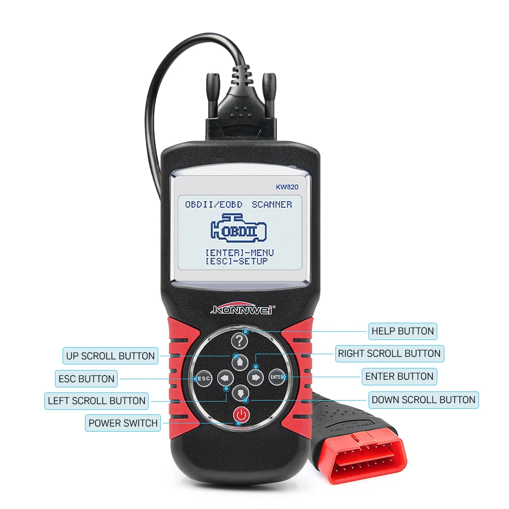 KONNWEI KW820 бесплатное обновление OBD2 сканер OBD 2 OBD2 автомобильный диагностический инструмент считыватель кодов ODB2 лучше, чем ELM 327 V1.5