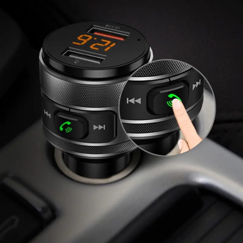 Быстрая зарядка 3,0 Автомобильное зарядное устройство Bluetooth fm-передатчик MP3 музыкальный плеер двойной USB