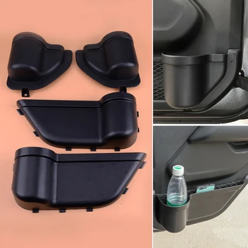 

4pcs Door Pockets Organizer Box Storage Net Holder ABS Black fit for Jeep Wrangler JL 2018 2019 2020