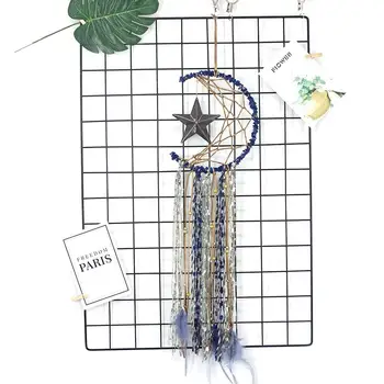 

Bohemia Style Wind Chime DreamCatcher Net Dreamcatcher Eid Mubarak Girl Heart Wedding Lace Ribbons Feathers Wall Hanging Modern