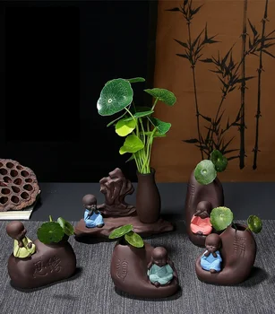 

creative Buddha Little Monk Figurine ceramic statue mini flower Vase sculpture decoration home furnishings ornaments p0738