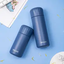 

280/400ml Vacuum Flask Solid Color Tea Water Separation Stainless Steel Leak-proof Insulated Bottle Thermocup for Home