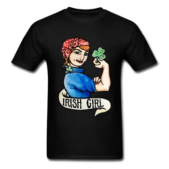 

Brand T-Shirts Men's High Quality Organic Cotton Slim Fit Tee Shirts Irish Girl Redhead Rosie The Riveter Formal T Shirt