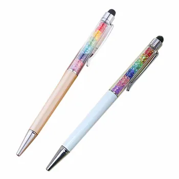 

2 Pcs Ballpoint Pen Rainbow Ballpoint Pen Ball Pen Unique Design Layer Pen , Gold & White