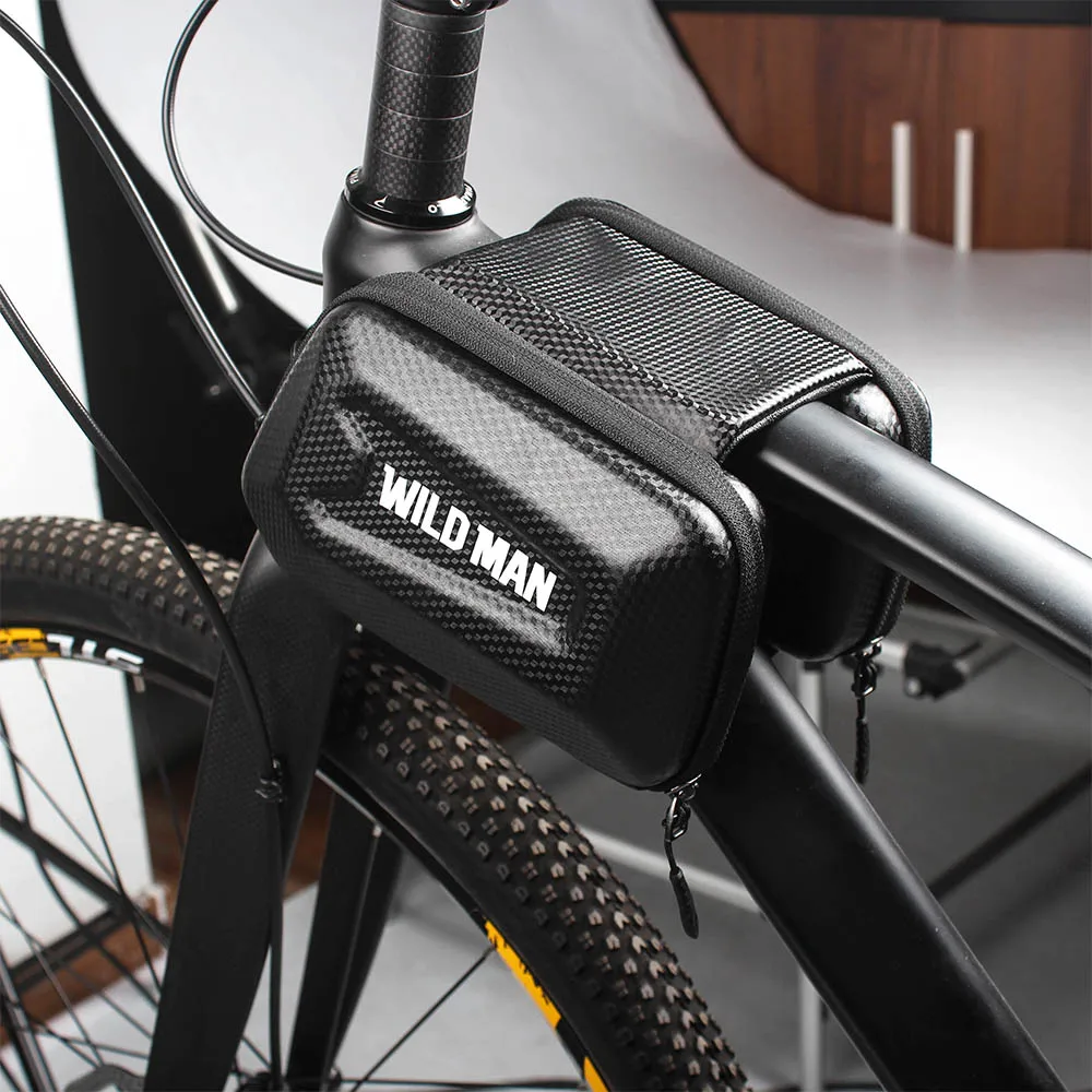Top BIKEIN Cycling Waterproof Cover & Zipper Bag Suitable For All Types Of Bikes Bicycle Top Tube Package MTB Black Storage Bags 7
