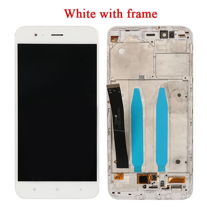 Для Xiao mi A1 mi A1 ЖК-дисплей+ сенсорный экран+ рамка с кнопкой сзади светильник гибкий кабель стеклянная панель инструменты для Xiaomi mi A1 mi A1 lcd - Цвет: White with Frame