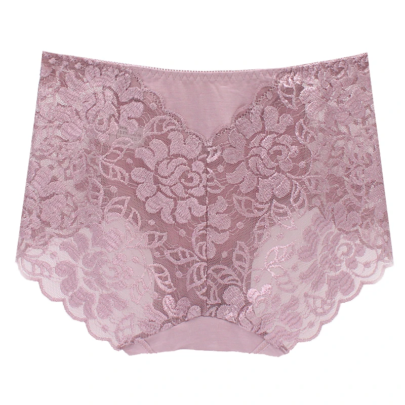 Y-Purple Briefs Сексуальное женское нижнее белье, Прозрачное нижнее белье, большие кружевные трусики размера плюс трусы со средней посадкой, женские модные трусы XXXL - Цвет: Y-Purple Briefs