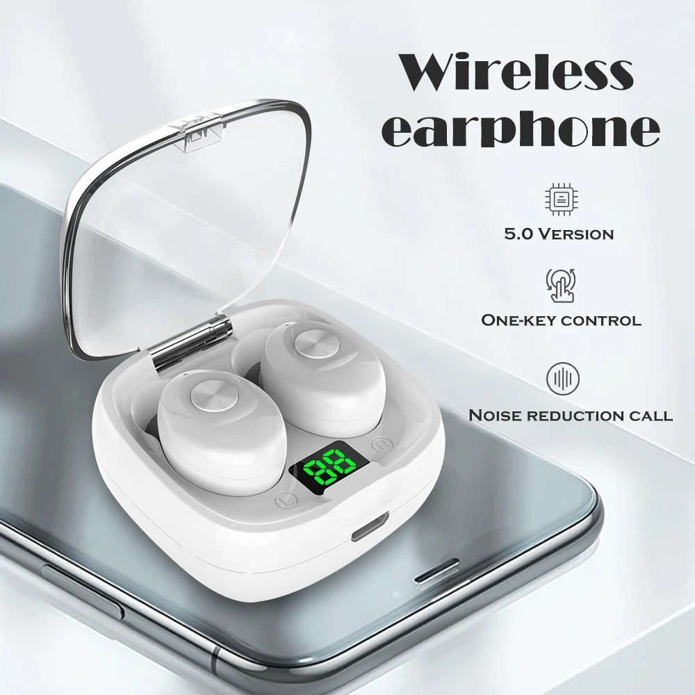 FOOVDO 5 0 Bluetooth Earphone Wireless Headphone Sport Earpiece Mini Headset Stereo In Ear IPX5 Waterproof TWS Power Display