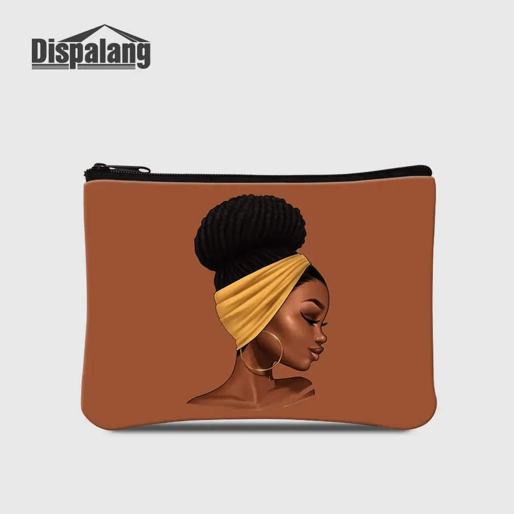 Coin Purse06 Dispalang АФРИКАНСКАЯ ДЕВУШКА печать кошелек для монет женский короткий Кошелек Дамская мини-сумка для денег на молнии детский клатч для ключей - Цвет: Coin Purse06