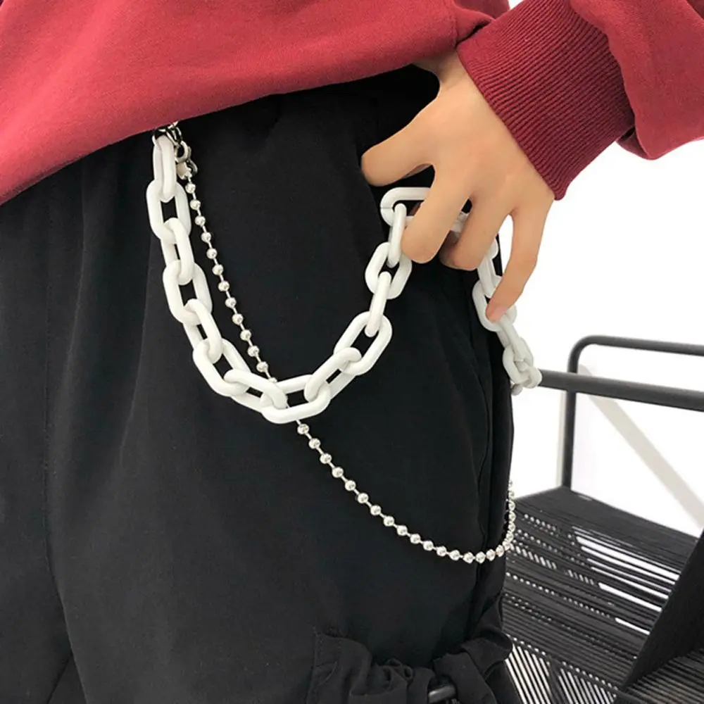 Punk Chain On The Jeans Women Men Keychain Hook Hip-hop Waist Chains Belts For Pants Hipster E Girl Boy Trouser Accessories bullhide belts