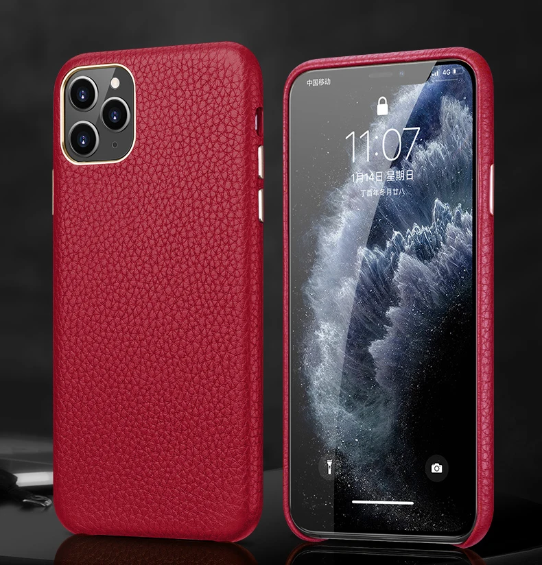 XOOMZ чехол для iPhone 11 Pro Max, Роскошный чехол из натуральной кожи для Apple iPhone 11/Pro/Max, чехол для телефона - Цвет: Красный