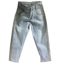 Хит цвета алмазные джинсы женские летние новые повседневные свободные маленькие штаны по лодыжку Горячие сверлильные шаровары