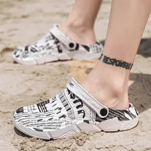 Летние мужские сандалии уличная Нескользящая пляжная обувь для влюбленных пар дышащая летняя прозрачная обувь для мужчин, шлепанцы размеры 36-47