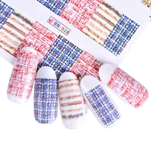 12 видов конструкций свитер переводные наклейки красочные зимние шерстяные слайдер полное покрытие Обертывания DIY Искусство украшения Маникюр BEBN517-528