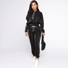 

Streetwear Striped Fall 2021 Two 2 Piece Sets Women Outfits Matching Sets Hoodies Sporty Pants Women Sweatsuit Ladies Tracksuits