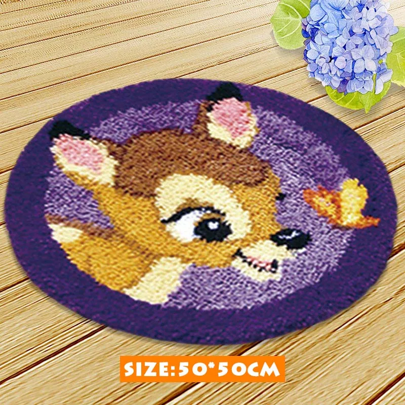 Cartoon Bear Latch Hook Rug Kits Crochet Hook Embroidery for Felting Cross Stitch Thread Embroidery Kit Stitch Thread Carpet DIY