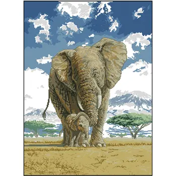 

Elephant mother and child patterns Counted Cross Stitch 11CT 14CT 18CT DIYCross Stitch Kit Embroidery Needlework Sets home decor