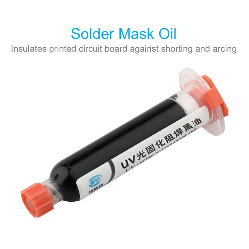 10CC Black UV Solder Mask Ink for PCB Circuit Board Protect Prevent Corrosive Arcing Soldering Paste Flux Oil