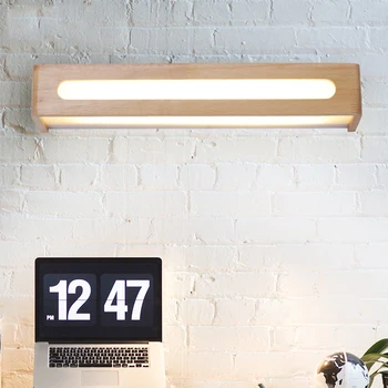 

LED Wall Lamp Modern Simple Nordic Indoor Staircase Aisle Solid Wood Wall Lamp Bedroom Bedside Bathroom Mirror Front Wooden Lamp