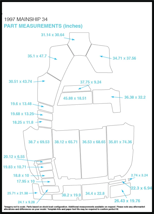 1997 mainships 34 плавающий шаг и коврик для кокпита лодка EVA Тиковый настил 1/" 6 мм