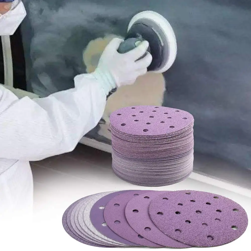50 Pack 6 Inch 17 Hole Sanding Discs 60 10000 Grit Assorted Sandpaper Wet Dry Hook
