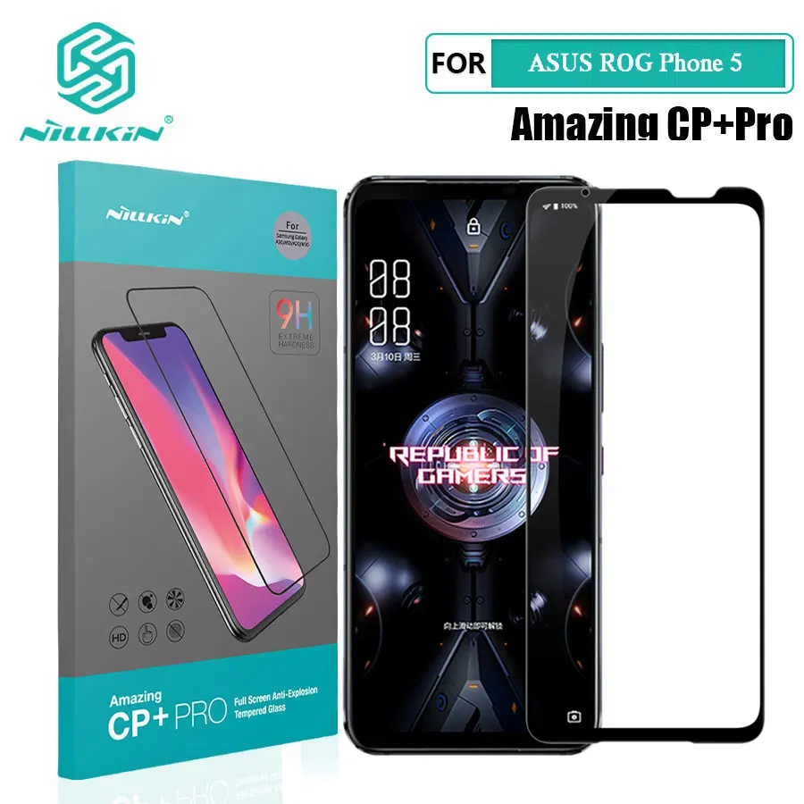 

Для ASUS ROG Phone 5 Стекло Nillkin CP+Pro 2.5D Полная клейкая пленка Закаленное стекло для телефона ASUS ROG 5 ROG5