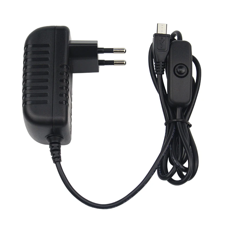 Aokin 5 в 3 А для Raspberry Pi 3 B+ адаптер питания Micro USB адаптер переменного тока с переключателем включения/выключения питания ЕС, США, Великобритании, разъем AU