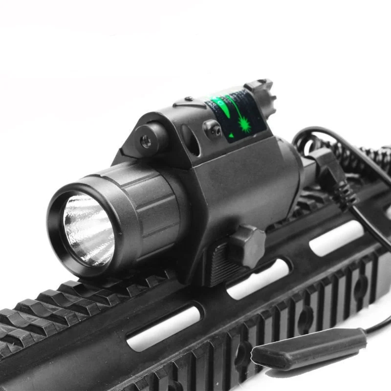 Green/Red Laser Sight LED Flashlight with 20mm Picatinny Rail Mount for Glock 17 19 22 Hunting Rifle-2