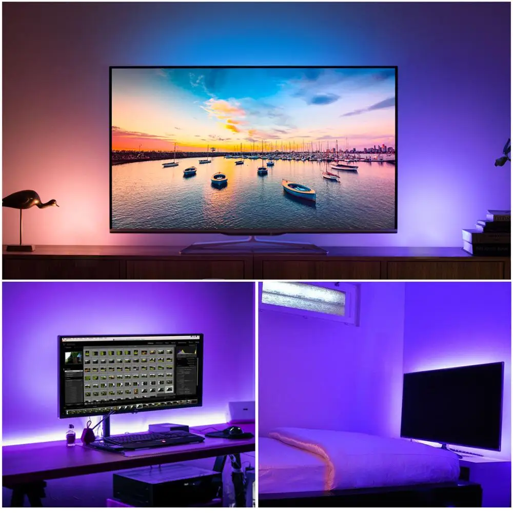 Светодиодный светильник RGB для ТВ 1 м 2 3 4 5 5050SMD В светодиодный с питанием от USB HD фон